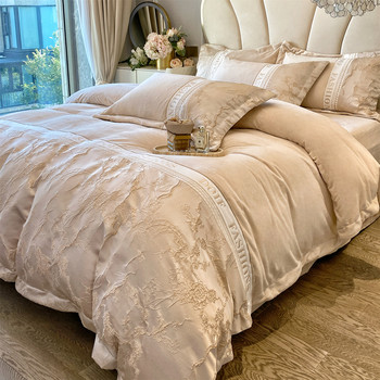 2025 High-End Embossed Milk Velvet Four-Piece Set Winter Double-Sided Fleece Bed Sheet Duvet Cover Coral Fleece Bedding