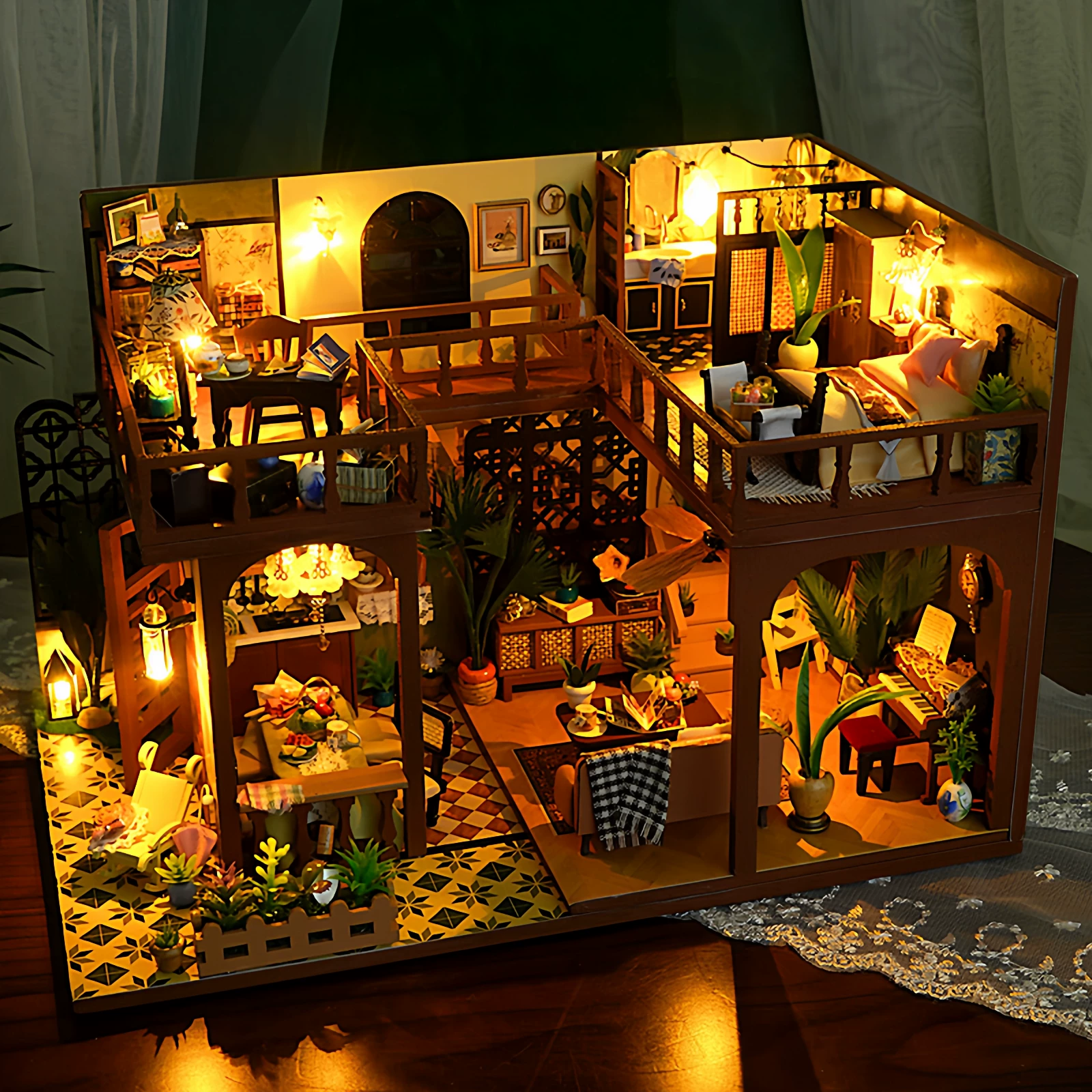 天予 Small hut, minifigure, constructor, three dimensional house, brainteaser, toy, DIY house, Birthday gift
