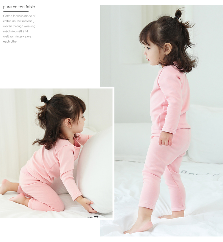 Bộ đồ lót trẻ em nhiệt cộng với đồ ngủ nhung dày mùa đông cho bé 0 1-2-3-4 tuổi Quần áo mùa thu cho bé mua bộ đồ cho bé