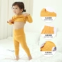 Baby Qiuyi Qiuku Set Cotton Đồ lót cho bé trai Bé bảo vệ eo cao Cô gái bụng mùa xuân và mùa thu bé trai đồ bộ em bé