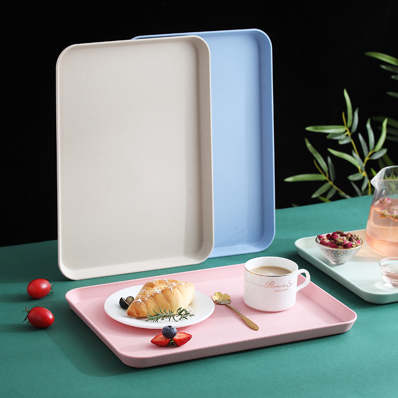 Rectangular Entrusted Pan Home Living Room Tea Tray Putting Teacup Cup Composition Suit Nordic Creative Plastic Dinner Plate Fruit Tray