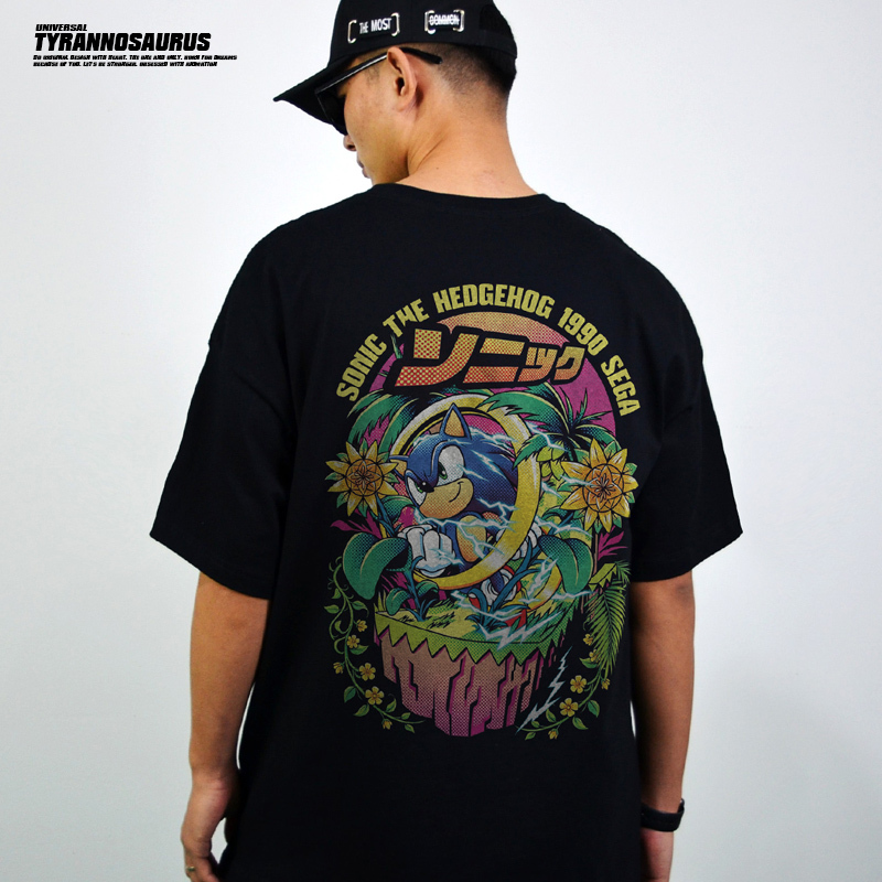 Digital Direct-Print Japanese Sega Sonic the Hedgehog Short-Sleeve T-Shirt for Men and Women, Heavyweight Pure Cotton, Loose Fit Digital Direct-Print Japanese Sega Sonic the Hedgehog Short-Sleeve T-Shirt for Men and Women, Heavyweight Pure Cotton, Loose Fit