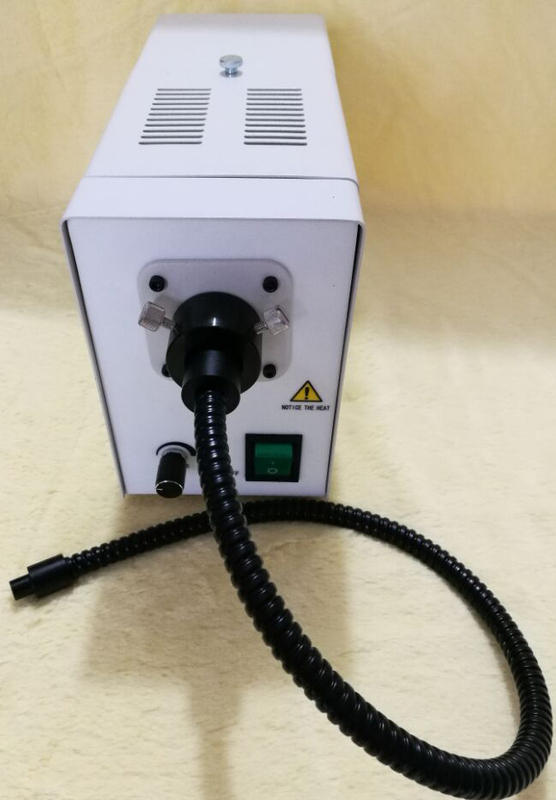 Fiber Optic Cold Light Source Halogen Lamp Hard Branch Dual-Tube Bifurcated Fiber Optic Industrial 150W Microscope Cold Light Source