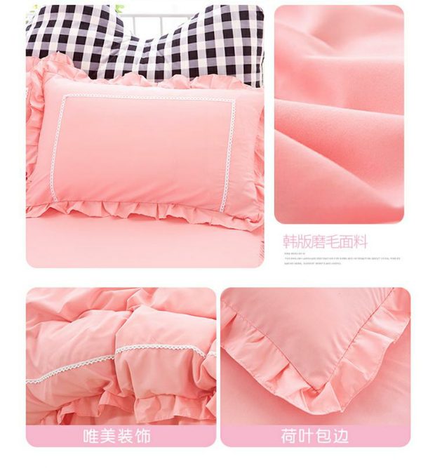 Phiên bản tiếng Hàn của vỏ gối ren màu rắn cặp gối bông 48 * 74 vỏ gối đơn gối hơi cao cấp