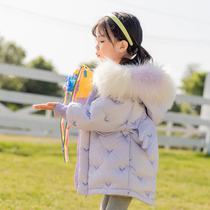 Childrens down jacket girls  new 2021 winter wings brand Korean version of Western style childrens baby thickened