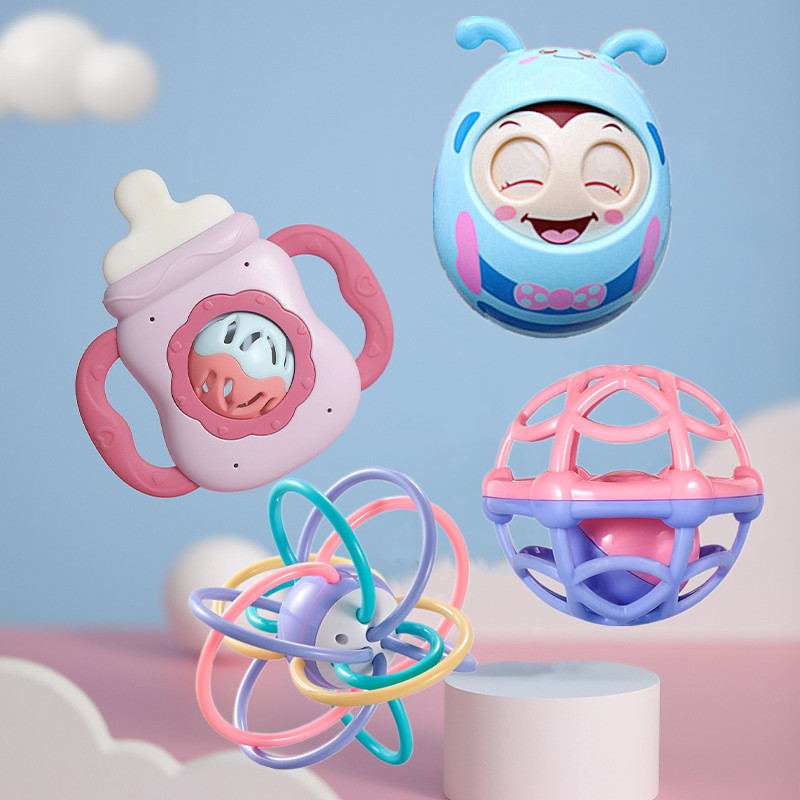 Baby toy boiled bite-fixing device Manhattan ball rattle bottle puzzle early education baby infant 0 to 1 years old