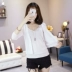 Mùa hè mới của phụ nữ phiên bản Hàn Quốc của áo len bảy điểm tay áo len áo len ngắn điều hòa áo sơ mi áo chống nắng phần mỏng Cardigan