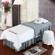 Hepu water wash cotton beauty salon Special beauty bed cover bốn bộ body massage bed cover set có lỗ đặc màu đơn giản