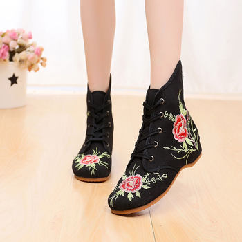 Hanfu shoes for women new old beijing cloth shoes with inner height increasing shoes