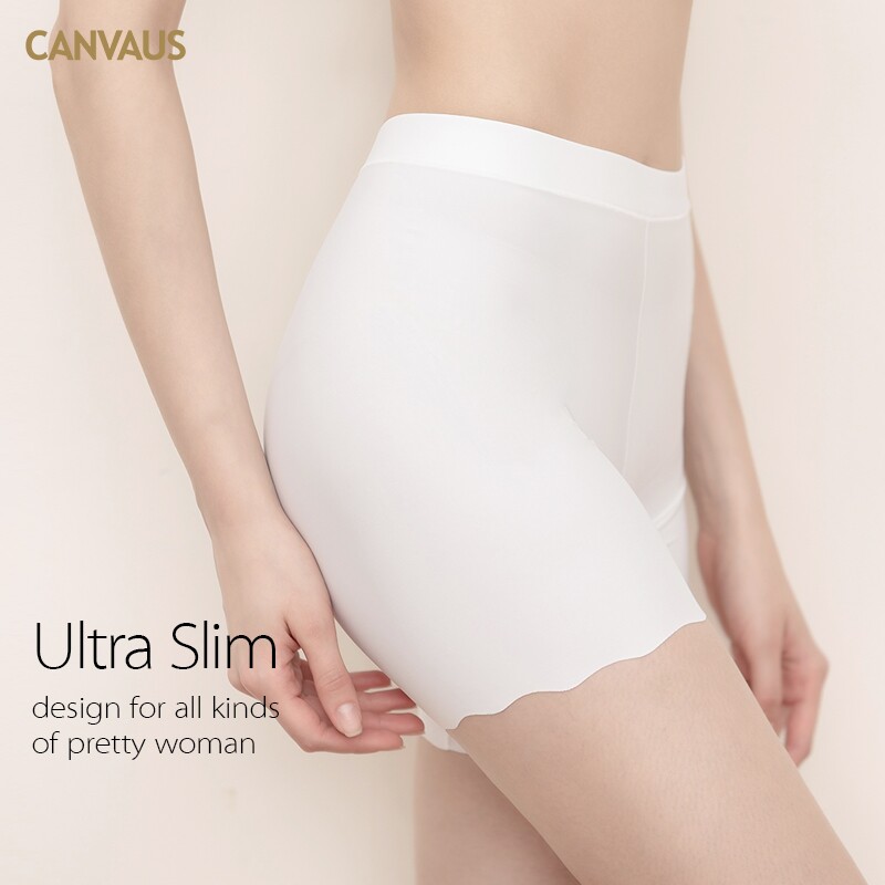CANVAUS No-mark safety pants female summer high waist wave border walking light underpants collection of ice silk bottom shorts thin
