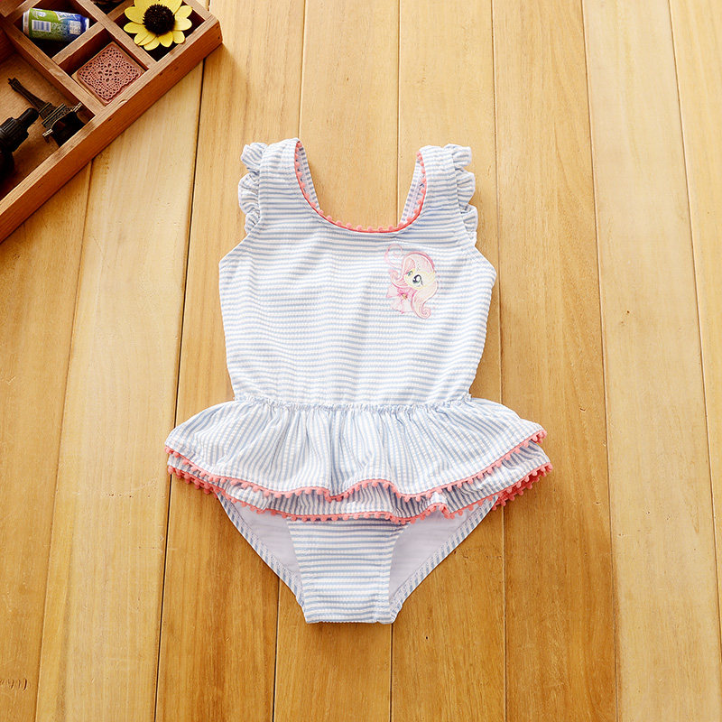 Foreign trade Brand Original single Exit European and American Children's swimwear Girl speed dry one-piece lace surf sunscreen
