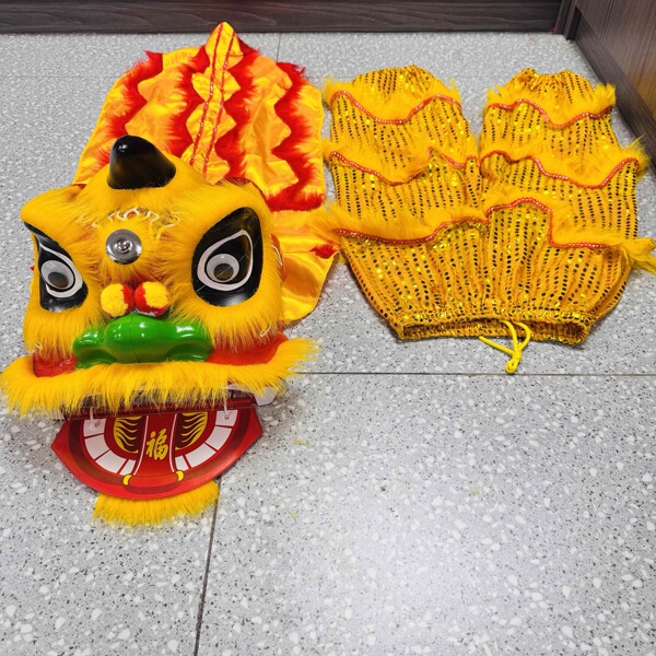 7inch 9inch Children's Lion Dance Costume Set Lion Head for Kindergarten School Performance Lion Dance Set with Blinking Eyes