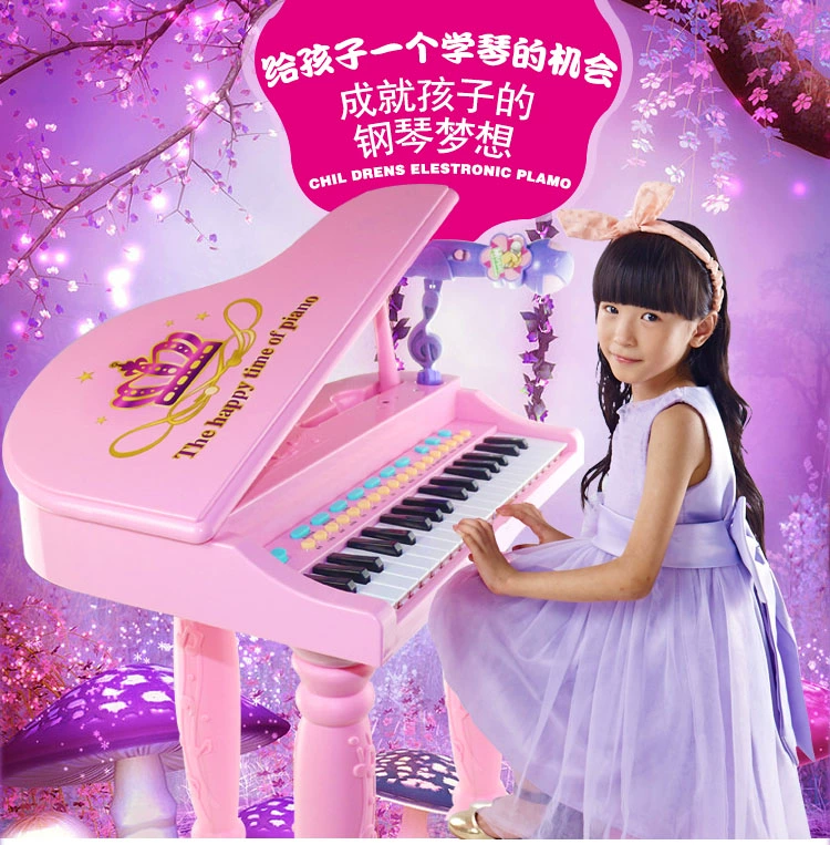 Đàn organ điện tử dành cho trẻ em dành cho người mới bắt đầu có micrô đàn piano có thể chơi và có thể sạc lại câu đố cho bé đồ chơi âm nhạc 3-6 tuổi