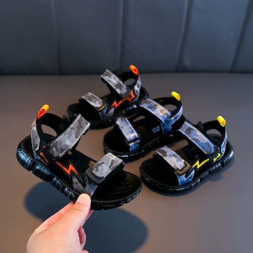 Детские сандалии для мальчиков, пляжная обувь, летняя дышащая спортивная обувь, 2021 года