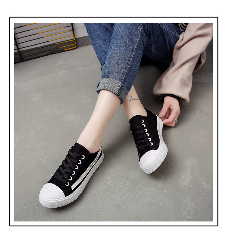 2018 mới lưới màu đỏ in giày vải nữ sinh viên phiên bản Hàn Quốc của Harajuku ulzzang retro cổng gió chic giày thể thao nữ đẹp