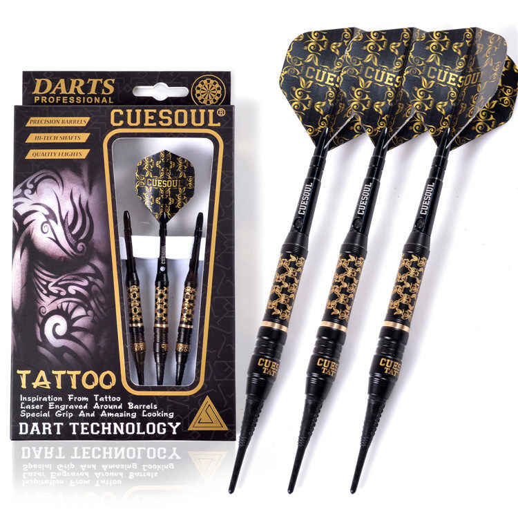 CUESOUL Tattoo Series Professional Soft Head Dart Needle Bar Club Competition Grade Copper Dart Electronic Dart Set