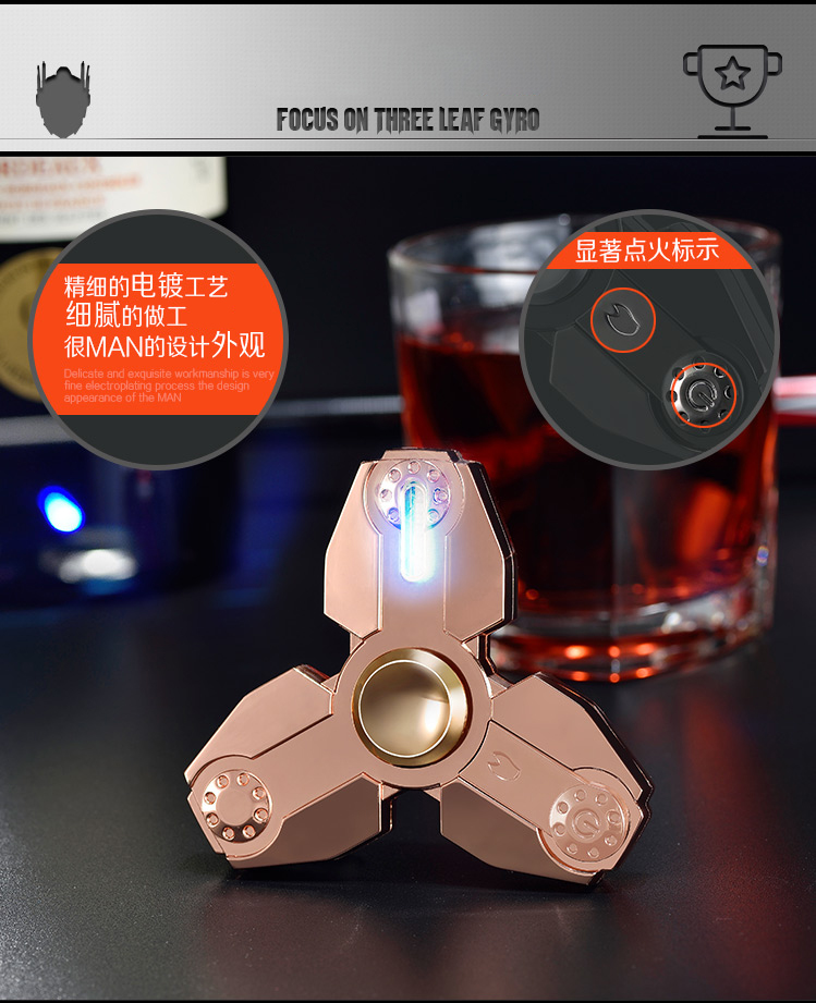 Ngón tay cái gyroip USB sạc nhẹ gió nam vui tính siêu mỏng cá tính nhẹ sáng tạo dẫn bạn trai bật lửa điện