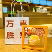 Трикотажный брелок ручной работы, льняная сумка