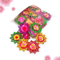 100) middle and autumn folding tower flower basket decoration flower colored plastic flower paper za handmade items dress accessories