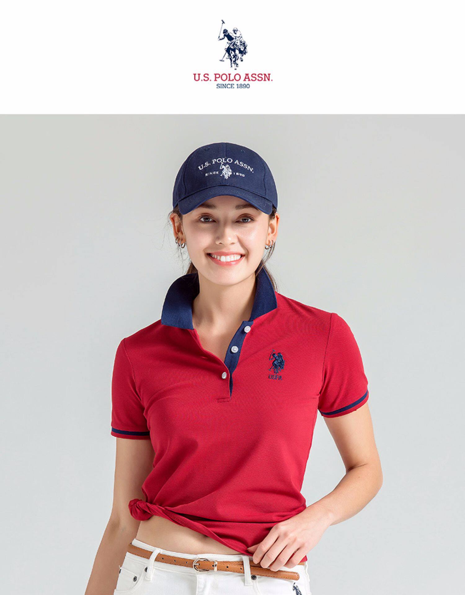 美国马球协会 U.S POLO ASSN 女款 纯棉Polo衫 图1