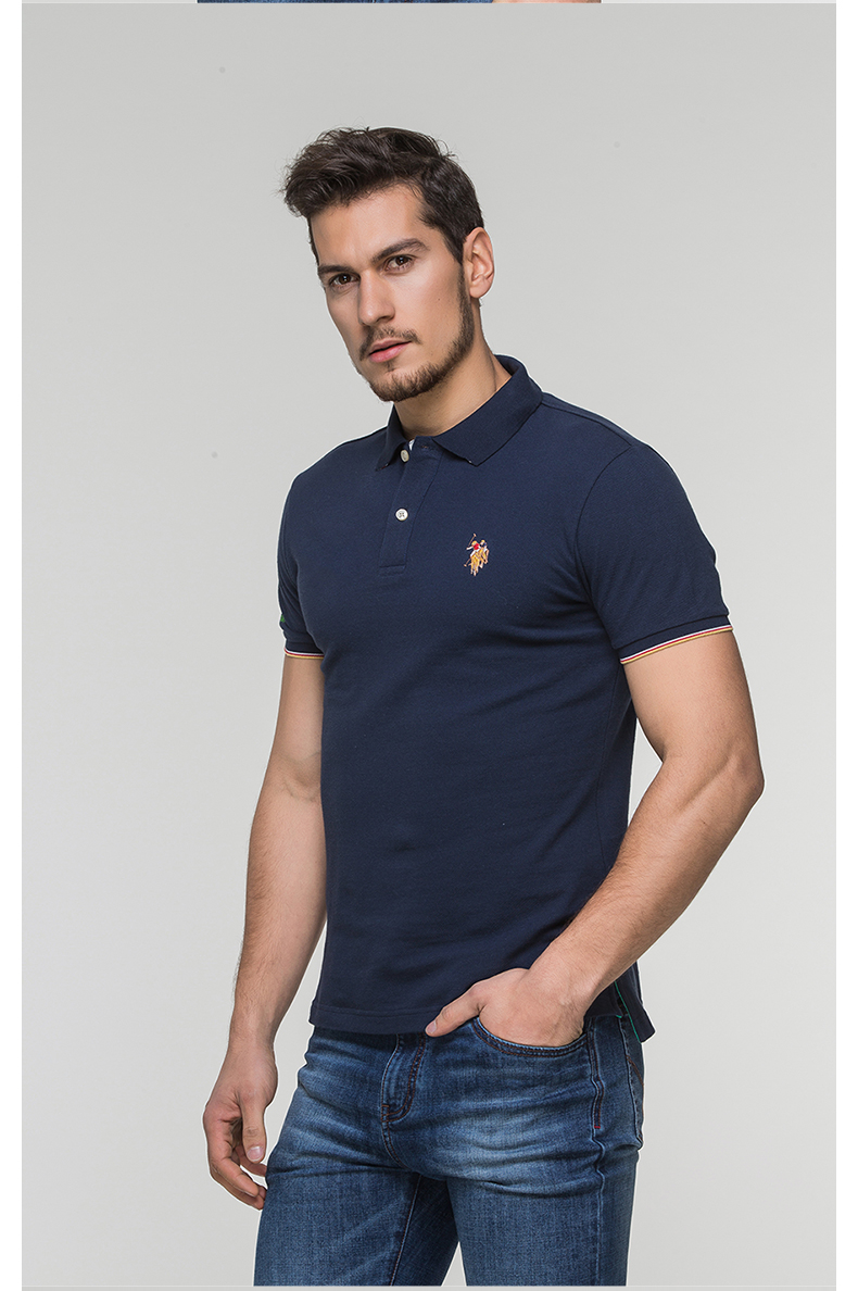 Mỹ POLO ASSN.polo áo sơ mi t-shirt nam ngắn tay ve áo xu hướng Paul nam mùa hè bông giản dị tự trồng trọt