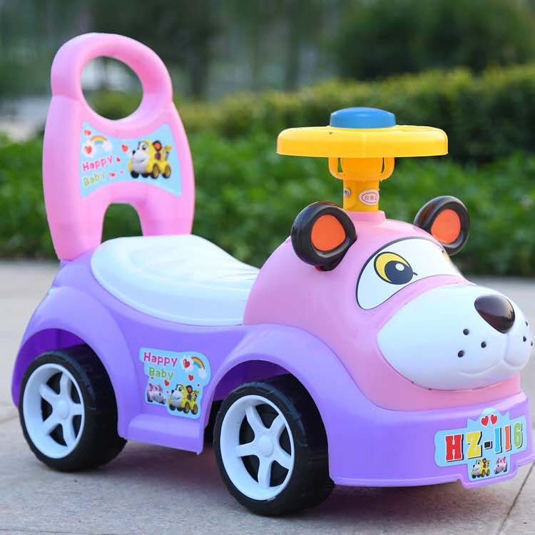 Children's torsion car four-wheel baby scooter, toddler toy stroller can ride people with music 1-3 years old