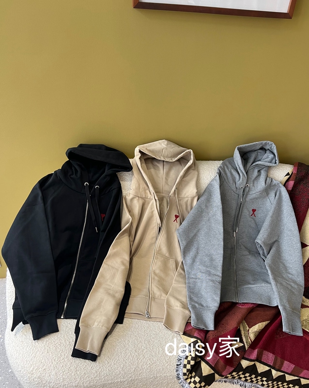 2025 Autumn/Winter New Heart Embroidery Hooded Sweatshirt for Women, Loose Fit, Slimming, Versatile Long Sleeve Zipper Cardigan Jacket Trend