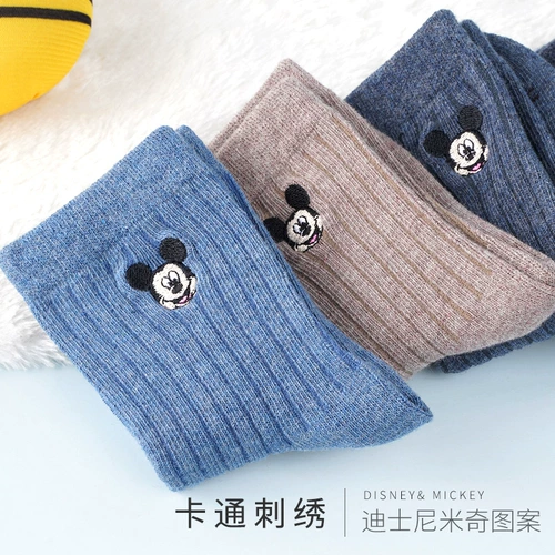 Дисней, детские демисезонные трикотажные носки для мальчиков для раннего возраста для школьников, средней длины
