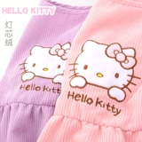 Hello kitty, демисезонный вельветовый нагрудник для еды для девочек, анти-грязь, сзади на завязках