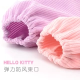 Hello kitty, демисезонный вельветовый нагрудник для еды для девочек, анти-грязь, сзади на завязках