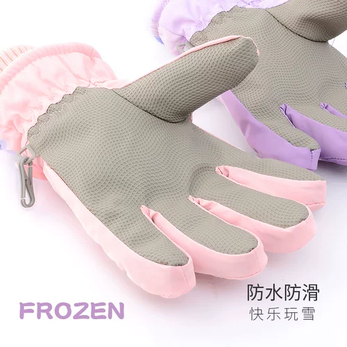 Дисней, детские зимние перчатки, лыжный ветрозащитный утепленный удерживающий тепло водонепроницаемый комплект