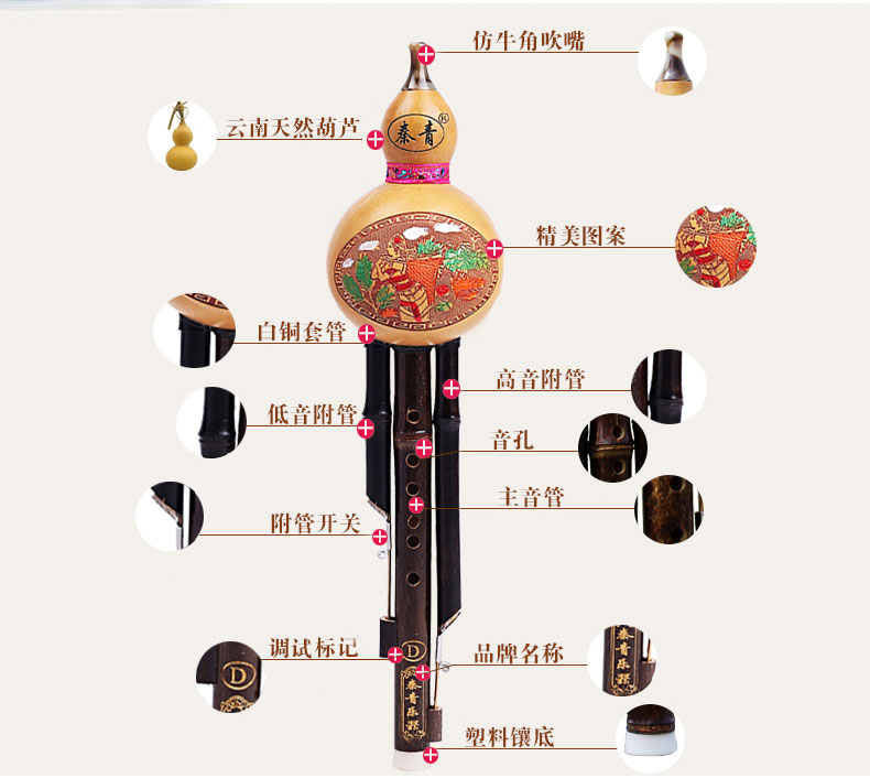 Qin Qing cucurbit c t D điều chỉnh Một giai điệu cho người mới bắt đầu nhập nhạc cụ không cơ bản cho học sinh tiểu học cơ bản - Nhạc cụ dân tộc sáo điện tử