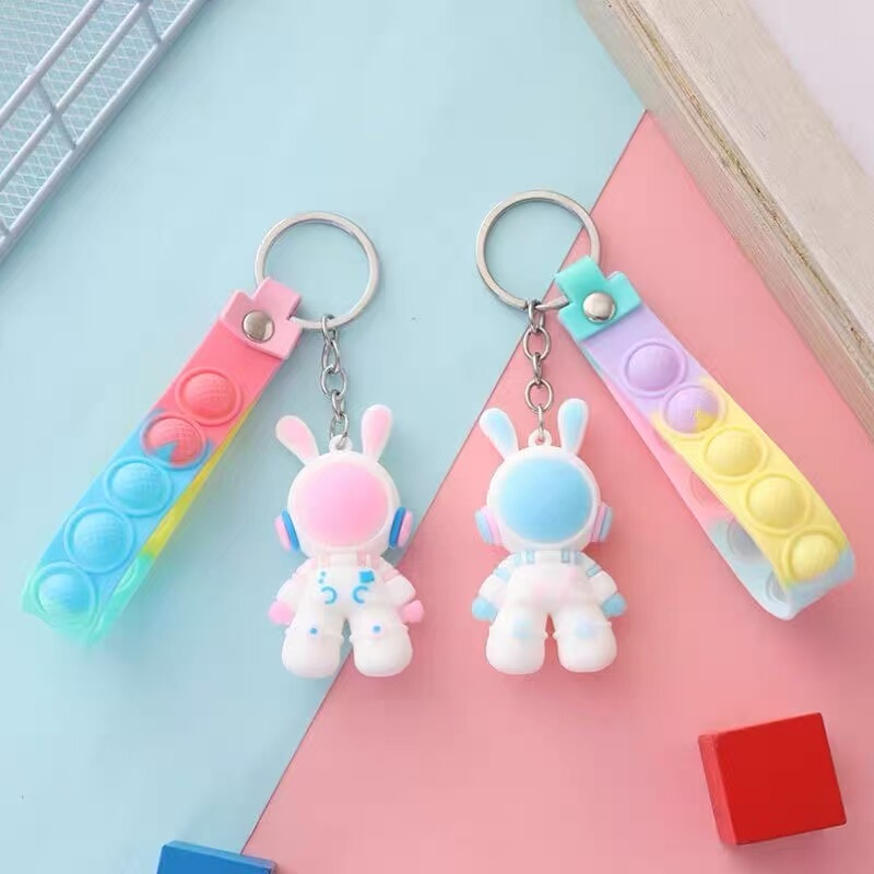 Creative Gift Space Rabbit Keychain Year of the Rabbit Small Gift Kindergarten Children's Day Small Gift for the Whole Class of Primary School Students