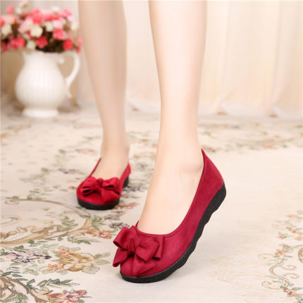 2018秋款老北京布鞋女单鞋平底休闲工作鞋厚