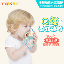 Baby teether molar stick bite bite glue Hand rattle Early education baby educational toys Non-toxic silicone soft can be boiled