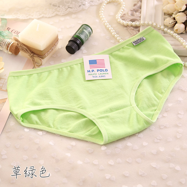 5 túi của màu sắc tinh khiết đồ lót phụ nữ bông cotton dễ thương cô gái trung eo kích thước lớn tóm tắt so với Phương Thức thoải mái