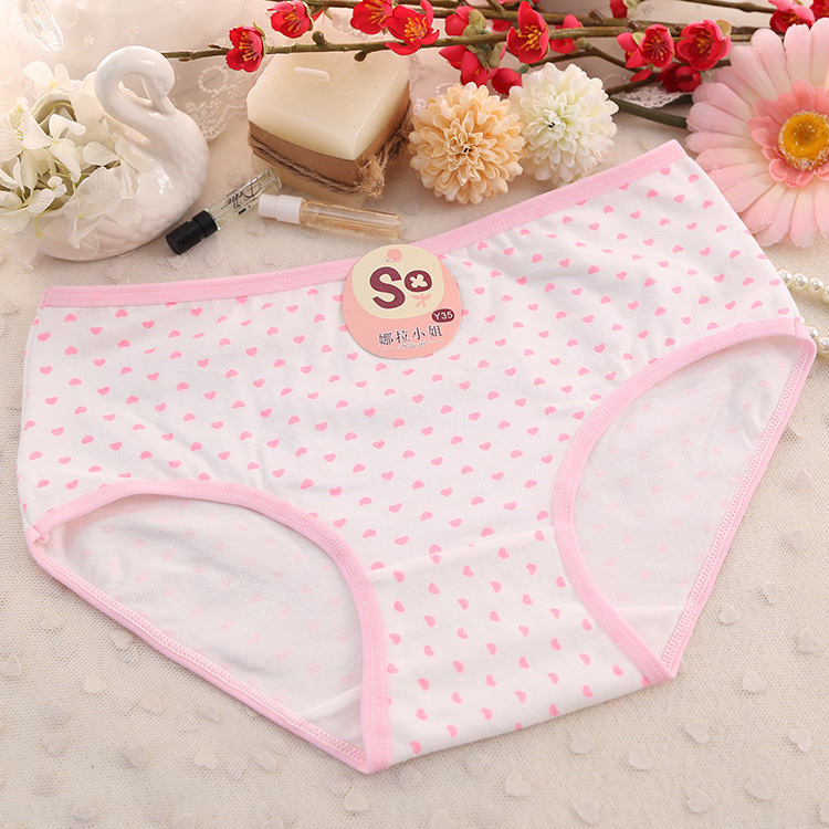 5 túi cô gái đồ lót phụ nữ cotton thấp eo an toàn màu đen và trắng màu xám dễ thương sexy thoải mái eo tóm tắt của phụ nữ