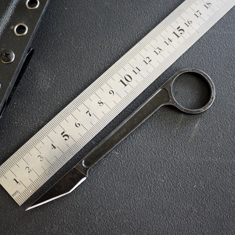 Bastinelli red peach Bastinelli Tactical mini surgical knife EDC integrated with tail ring K sheath vicar black