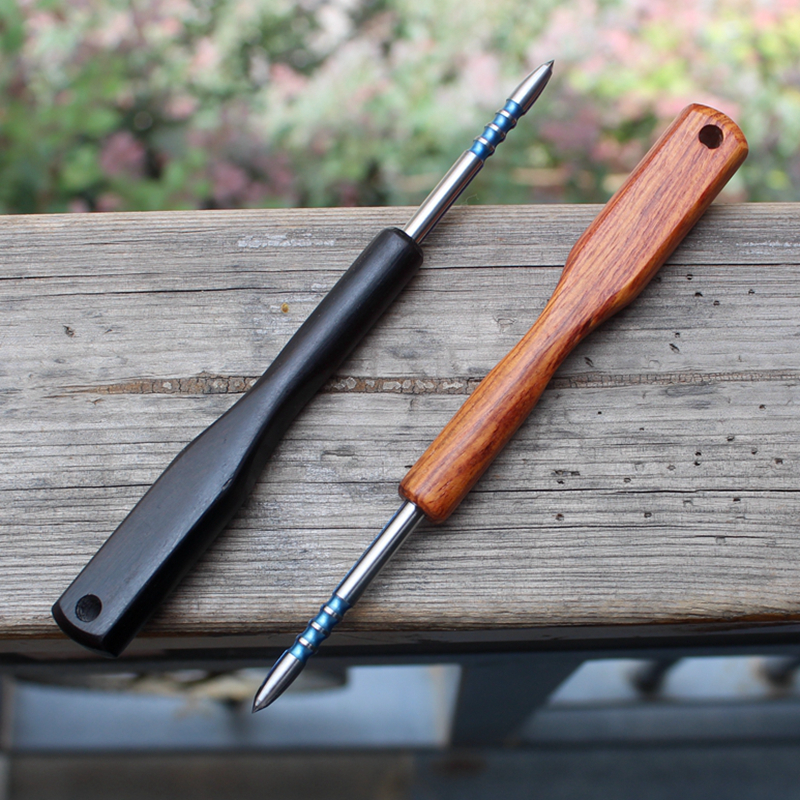 Broken Ice Defense Broken Window Attack Cone Tungsten Steel Head Ancient Wind Disc Hair bun Girl Jane about Acid Branches Black Sandalwood Handle