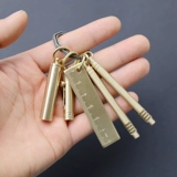 Латунный универсальный комплект, маленькая подвеска, складной нож, свисток, металлическая линейка, ухочистка