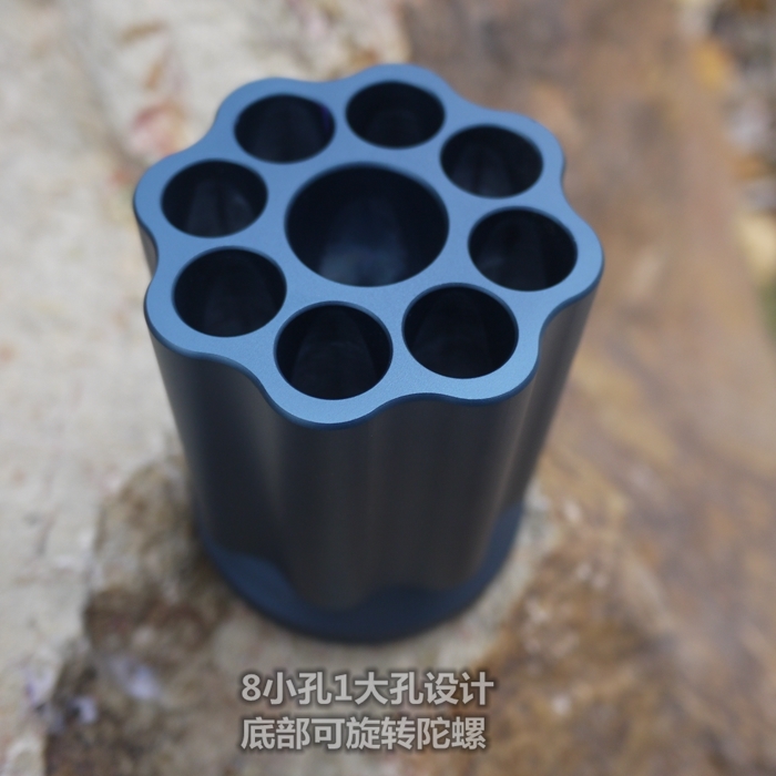 EDC Rotary Revolver Pen Holder Desktop Item Storage Ornament Rotary Decompression Gyro 8-hole KEYBAR Pen Holder Improvement