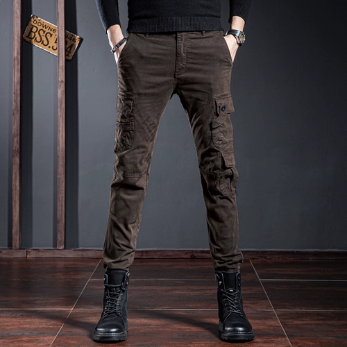 Элитные мужские штаны, джинсовые трендовые повседневные брюки, свободный прямой крой, облегающий крой