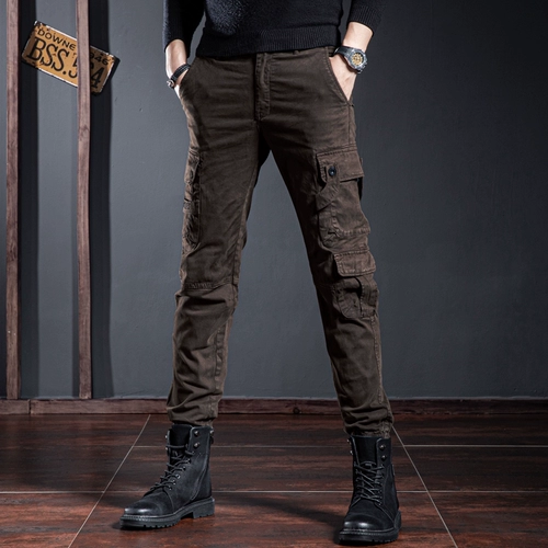 Элитные мужские штаны, джинсовые трендовые повседневные брюки, свободный прямой крой, облегающий крой