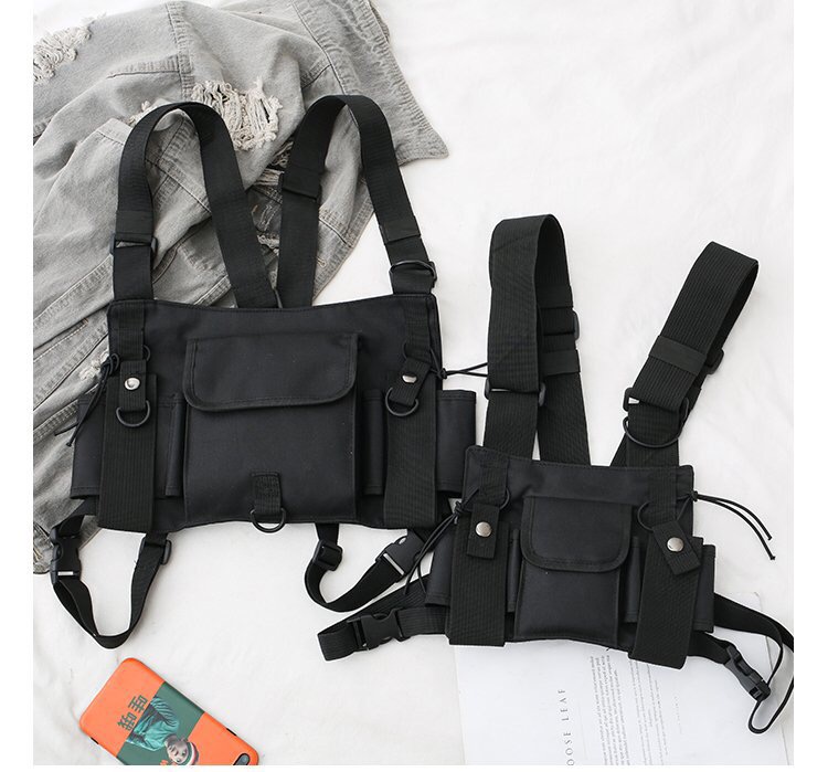 Ins net đỏ nam và nữ ăn gà hip hop vest ba lô chiến thuật vest đa chức năng túi ngực thẻ thủy triều - Ba lô balo hàng hiệu