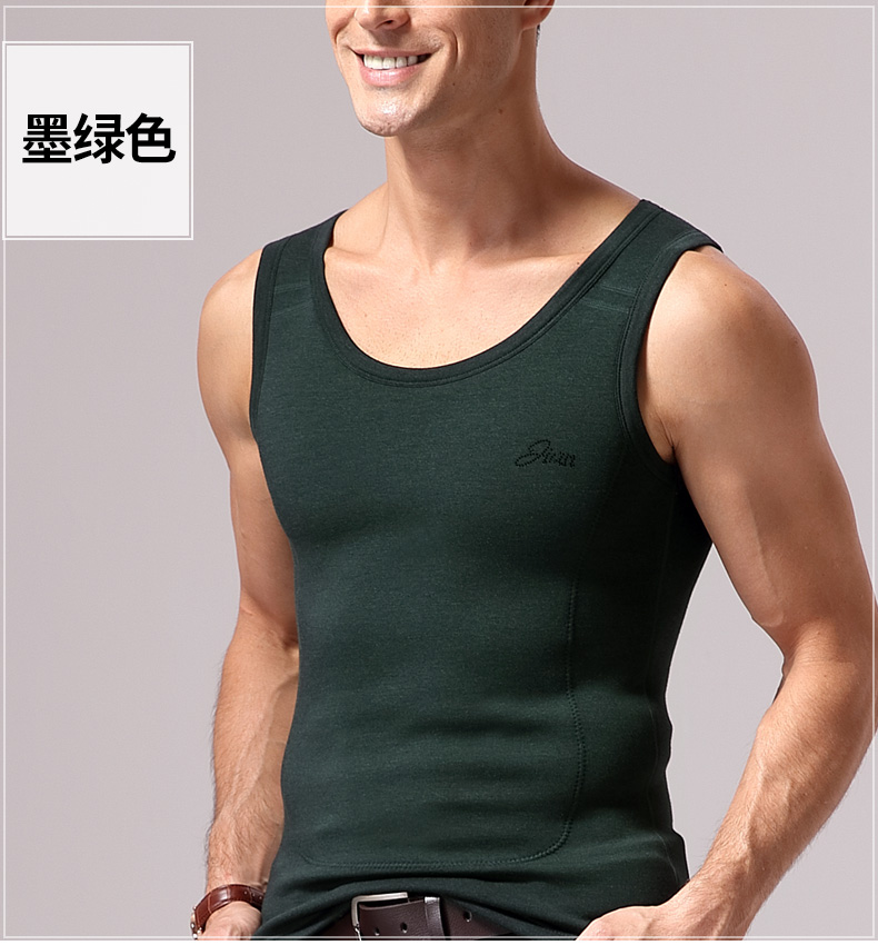 Của nam giới mùa thu và mùa đông ấm vest nam cộng với nhung dày chặt chẽ skinny đáy áo sơ mi ấm bông vest đồ lót