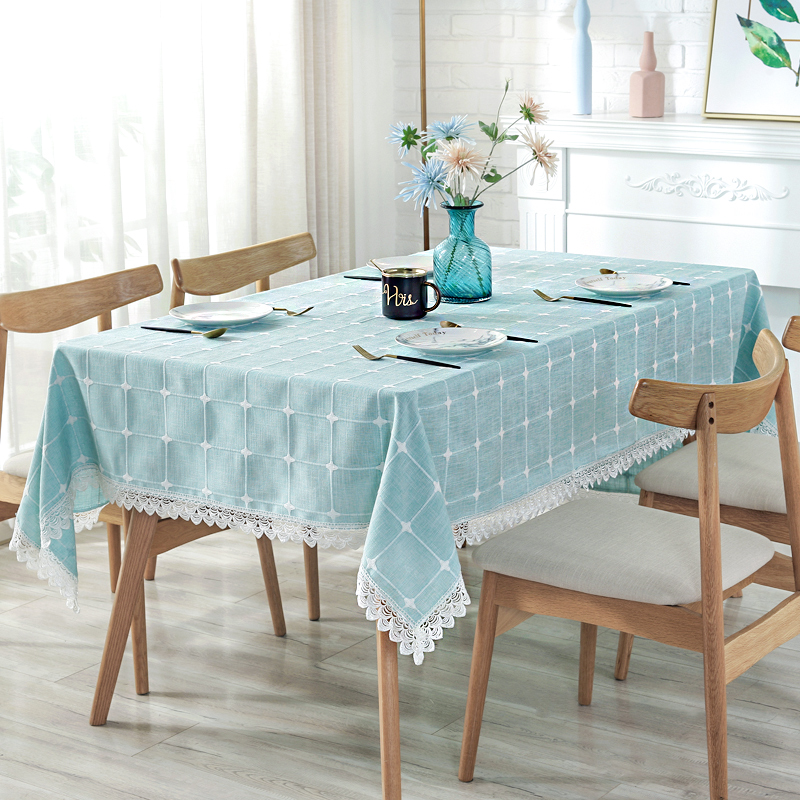 Nordic Table Cloth Art Cotton Hemp Days Ins Students Plaid Tea Table Cloth Rectangular Modern Light Lavish Table Cloth