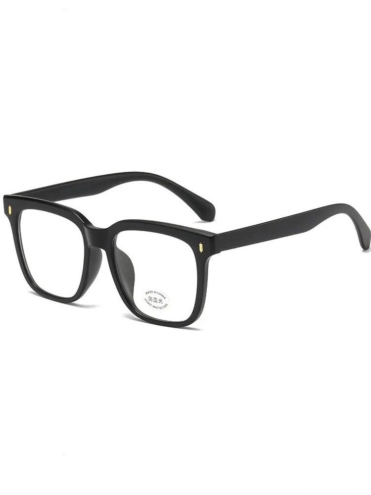 Black Eyeglass Frames for Men and Women with Nearsightedness, Suitable for Large Faces, Slimming, Trendy, Large Square Frames, Plain Frames, Anti-Blue Light