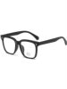 Black Eyeglass Frames for Men and Women with Nearsightedness, Suitable for Large Faces, Slimming, Trendy, Large Square Frames, Plain Frames, Anti-Blue Light