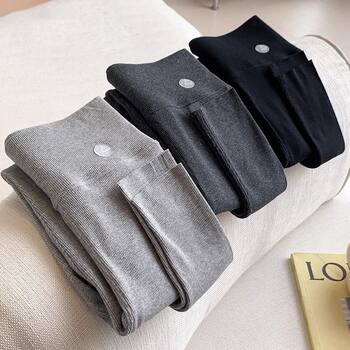 Autumn and winter style plus velvet and thickened new women's outerwear solid color small-leg pants stretchable autumn pants spring and autumn high-waisted leggings Autumn and winter style plus velvet and thickened new women's outerwear solid color small-leg pants stretchable autumn pants spring and autumn high-waisted leggings