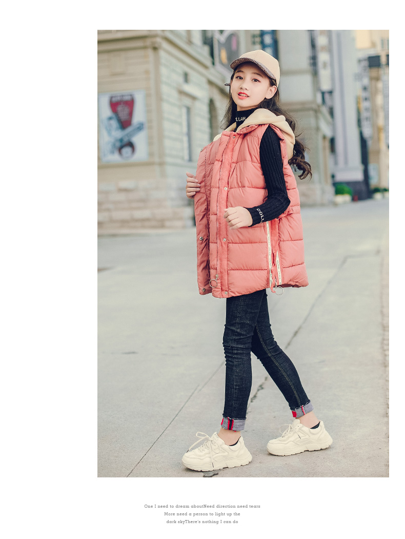 Nữ lớn bé trai vest bé gái mới 12 bông 15 tuổi bé gái mùa thu đông dài mặc áo dày 10 quần áo bé gái